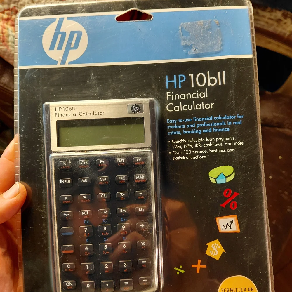 HP 10bII Financial Calculator in Black and Silver